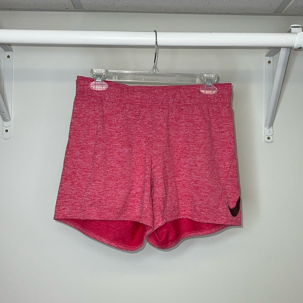 Nike Women’s Athletic Shorts Pink Heather with Black Swoosh